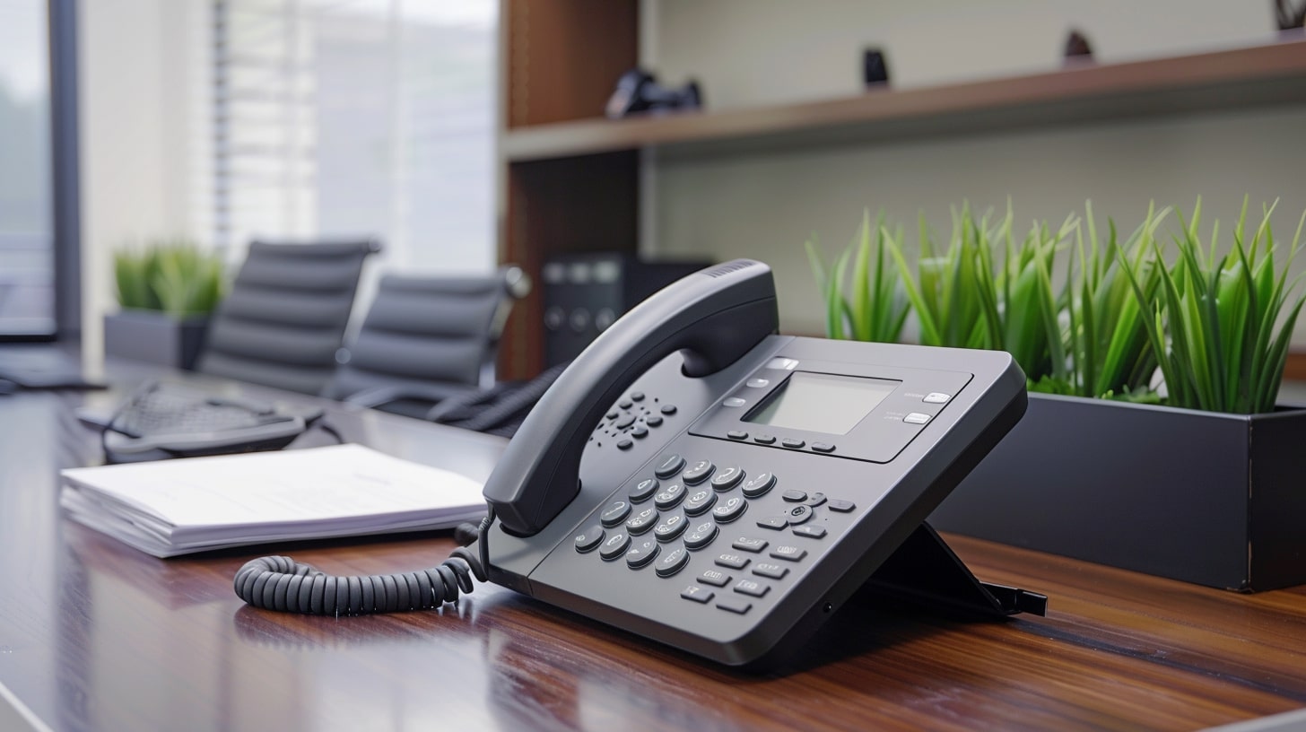 Office phone ready to take your call